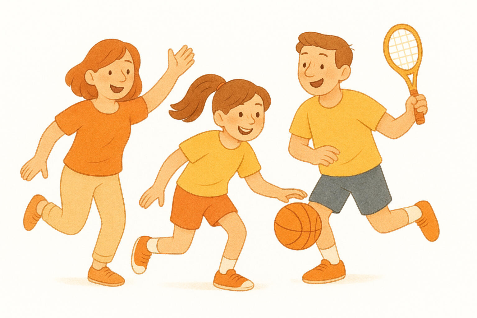 Family playing sports Family playing sports